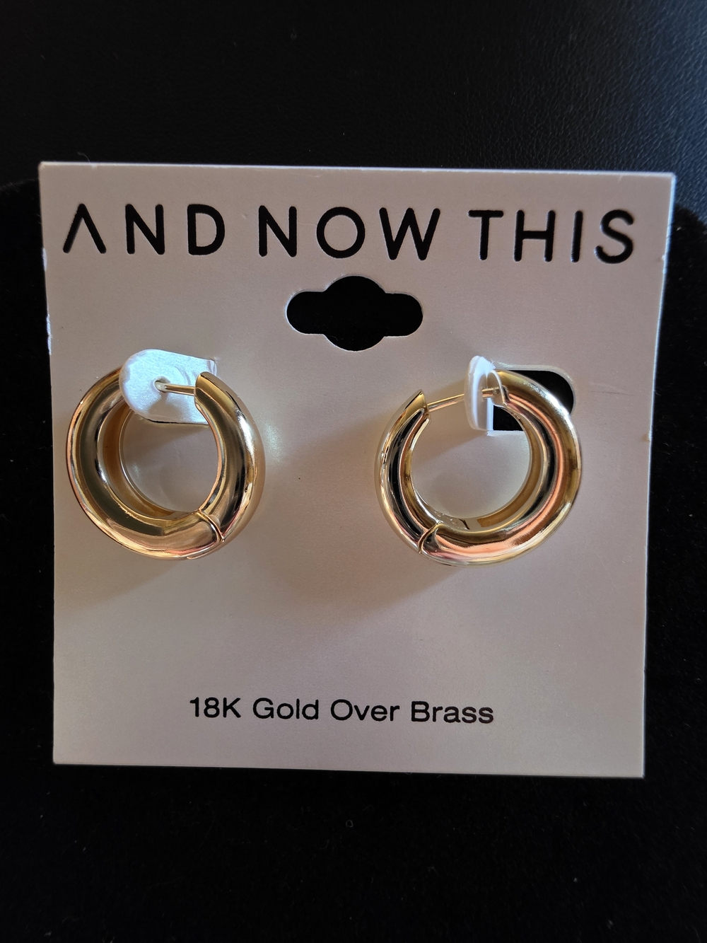 #353 And Now This Polished Gold Hoop Earrings - 18K Gold Over Brass